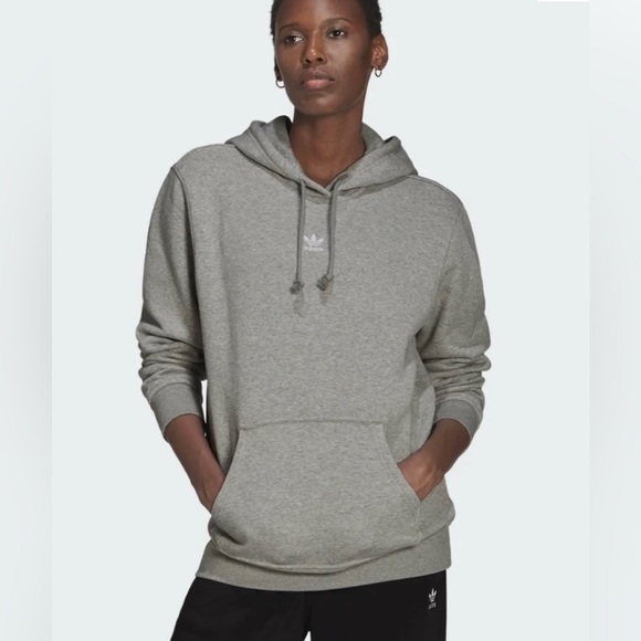 ADIDAS Light Heather Grey Pullover Hoodie Size Small - Picture 1 of 14